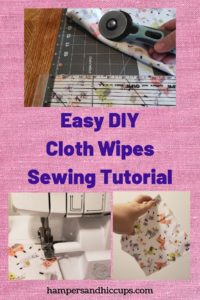 Easy DIY Cloth Wipes Sewing Tutorial rotary cutter mat ruler llama fabric serger sewing machine cloth baby wipe hampersandhiccups