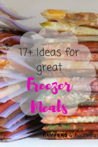 In my constant battle to get ahead for the arrival of our new baby, I've put together a list of easy freezer meals to prepare while nesting. Stock your freezer so you don't have to cook or grocery shop when that new baby comes home! Get ahead for the next busy time in your life. Or just have some meals in the freezer for those evenings when you really don't feel like cooking. Working mom? Even better reason to make a day of prepping some meals. Here's a nice list of some freezer meal ideas, as well as a few tips to make everything go smoothly for you. Enjoy your supper even more when you don't have to slave away all day to eat it! One afternoon can yield over 20 meals! Make extra when you're cooking up your favourites to throw in the freezer for an effortless meal prep. hampersandhiccups.com. homemaking. food. lifestyle. cooking. freezer meals. meal prep. meal planning