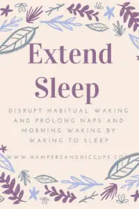 If your baby is waking too early in the mornings, or from naps, you need to try the wake to sleep strategy to have her sleeping longer. In 3 short days, you'll be back to normal. All it takes is a simple disruption of her habitual sleep pattern to have her reset and sleeping longer. #sleeptraining #babywhisperer