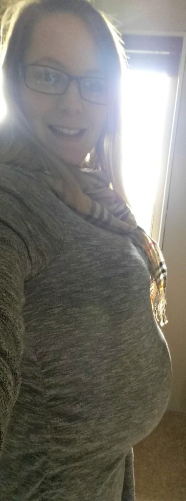Easy Labour pregnant woman side view