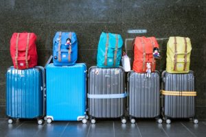 Pests in your home - evacuate - family luggage packed and waiting to leave