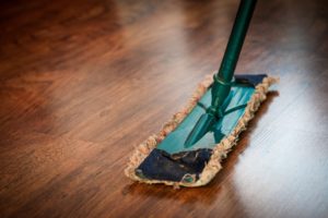 Cleaning the home easier dust mop on wood floor