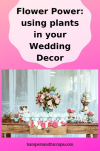 Flower Power: Using Plants In Your Wedding Decor wooden table with open drawer of flowers at a wedding reception hampersandhiccups