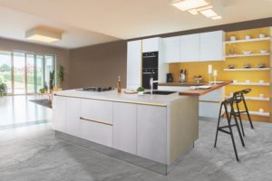 Aesthetic Appearance of your home example of home decor kitchen yellow accent wall neutral beige walls cluster lighting