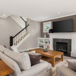 beautiful living room interior with hardwood floors and fireplace 1