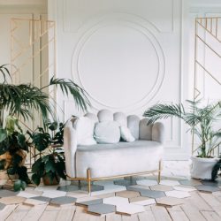 interior decor in ecostyle with greenery dried flowers and vegetation