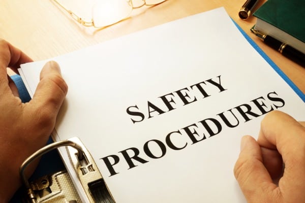safety-procedures-in-a-blue-folder