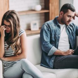 upset couple at home