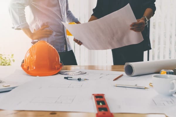 confident team of architect working together