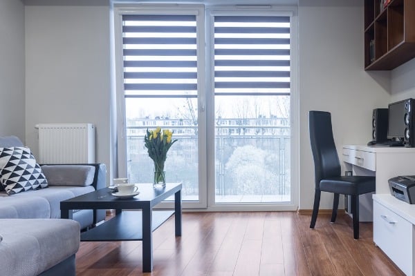 home interior with balcony