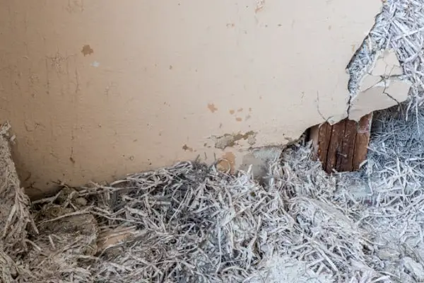 asbestos in the wall