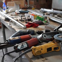 electric tools on work table