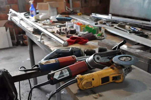 electric tools on work table