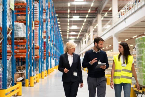managers checking the list of products