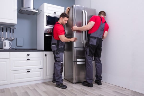 moving new fridge in