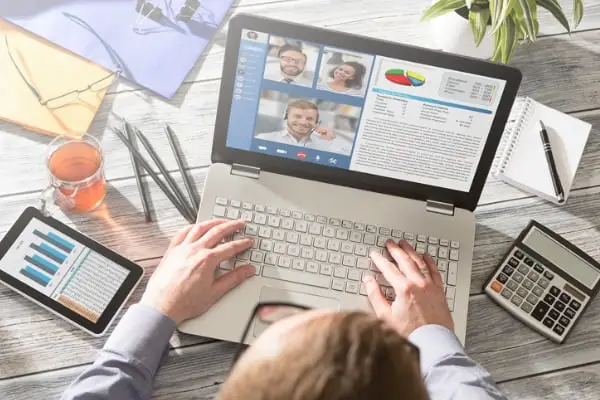 remote learning or work video conference concept