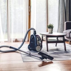 vacuum cleaner in living room at home