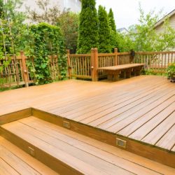 wooden deck of family home