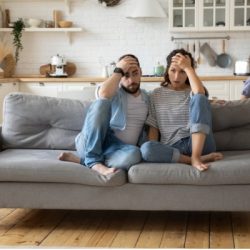 parents tired of noisy children who are running and shouting